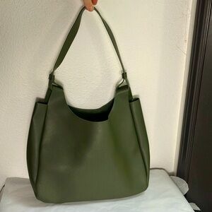 Neiman Marcus Faux Leather Hand Bag Shoulder Bag New green forest olive